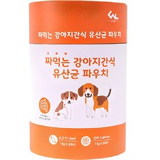 씨엔앨 짜먹는 강아지간식 유산균 파우치, 혼합맛(소고기/연어), 1세트, 장/유산균