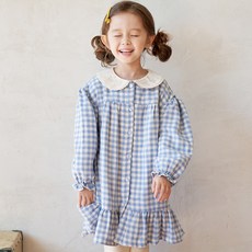 베베쥬 여아용 로라 체크 원피스