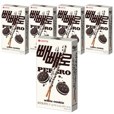 롯데웰푸드 화이트쿠키 빼빼로, 37g, 5개