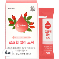 휴럼 로즈힙 젤리 스틱 피쉬콜라겐 엘라스틴 10p, 4개,