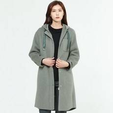 지센 여성용 핸드메이드 후드 롱 코트 CCA23