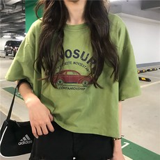 여성용 블랙101 카페니 그래픽 반팔 티셔츠