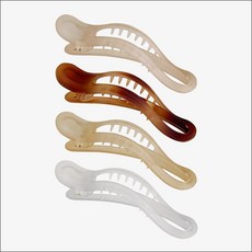 우드피카 물결 집게 머리핀 4개 1세트