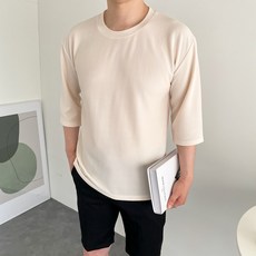 12컬러 구김없는 여름 오버핏 스판 무지 7부 반팔티셔츠 리뷰후기