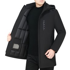 겨울 패딩 하프기장 도톰 패딩 중년 남성 도톰한 후드 패딩 아빠 겨울 코트