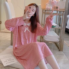 데코라멘 10종 원피스파자마 여성잠옷 봄신상 체크잠옷 캐릭터 도트 파자마 리뷰후기