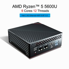 AMD-라이젠 5 4500U 5600U 미니 PC 데스크탑 게임 컴퓨터 WIFI 6 BT 5.0 3X4K @ 60GHZ 2.5G 이더넷 게이머 PD 충전기, 유럽 연합 (한국플러그), WIFI6 포함 4500U, 32G RAM 1TB SSD