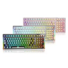 QSENN F98 RGB 풀윤활 유무선 블루투스 기계식 키보드,