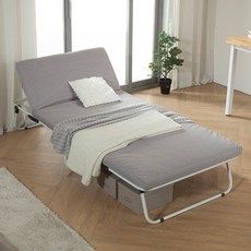 1인용 좁은방 공간활용 폴딩 베드 휴대용 접이식 간이 침대, 접이식 폴딩베드, 선택안함, 화이트 프레임+그레이 매트