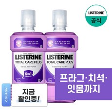 리스테린 토탈케어 플러스 구강청결제, 750ml, 2개