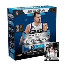 알뜰 쇼핑족 주목중 메가박스 후기_새로운 2023-24 파니니 PRIZM NBA 농구 팩토리 봉인된 50장의 카드가 있는 거대한 메가 박스 - 은상의 기회 빅터 웸바니마 루키 카드 - 사진에 노블 윔비 카드 포함