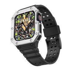 애플워 G-SCREW 일체형 케이스 스트랩 정품 호환, 38/40/41MM, 블랙