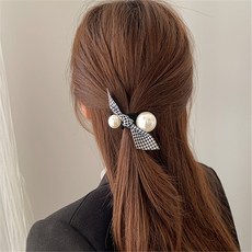 왕 진주 하운드체크 머리끈 리뷰후기