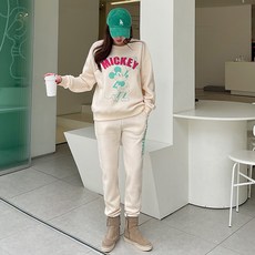 핑크시슬리 여성용 SET복실복실 미키 트레이닝세트 리뷰후기