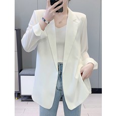 쉬폰 여성 얇은 봄 여름 인싸템 핫한 화이트 양복 상의 리뷰 후기