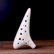고급 오카리나 12-Hole Ocarina Soprano C Tone Beginner Teaching Sound Quality Kid's Toy Musical I, 02 White