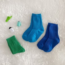루쓰키즈 아동용 컬러골지중목양말1 3족