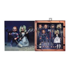 처키인형 NECA 영화 사탄의 인형 4 처키의 신부 피규어 공포인형, NECA 고스트 베이비 티파니 더블 슈트