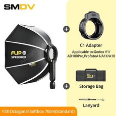 SMDV 플립 20 24 28 릴리스 포물선 아웃 도어 소프트 박스 Profoto A1 Godox V1 AD100PRO V860II AD200 플, 12 F28-C1 Softbox
