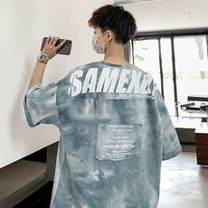 엑서스 타이다이 패턴 레터링 반팔티