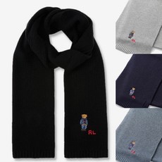 폴로랄프로렌 Bear Denim 베어로고 울 머플러 캐주얼 목도리 남녀공용