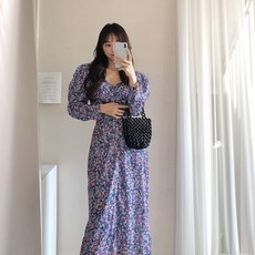봄 여름 하객룩 여성 플라워 꽃무늬 원피스 롱원피스 리뷰후기