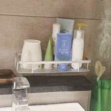 알루미늄 무타공 화장실 욕실 젠다이 세면대 선반 목욕탕 정리대 수납함 1단 강력부착 리뷰후기