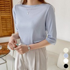 메리바움 117620 소프트 보트넥 골지 5부 티셔츠 리뷰후기