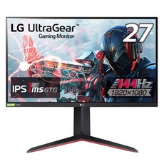 LG 프레임리스 게이밍 모니터 27GN650-B 27인치풀 HDIPS144Hz1ms(GtoG)G-SYNC Compatible FreeSync PremiumHDRHDMI×2 DP피벗 높이 조절