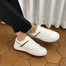 남자 키높이 애나멜 화이트 단화 스니커즈 2coor