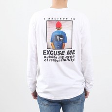 문컬렉션 긴팔티 엑스큐즈 M2XL 빅사이즈 면티 라운드넥 남자 남성 백프린트 크루 넥 긴팔 티셔츠 긴소매 리뷰후기