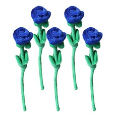 메니폭스 장미 꽃 인형 조화 32cm 5송이, 파랑, 1개