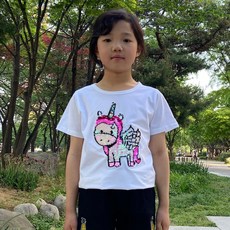 유니크 유니콘 스팽글 반전 반팔 티셔츠 리뷰 후기