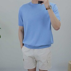 로코비전 남자 린넨 아이스 라운드 반팔 니트 냉장고 여름 오버핏 티셔츠 리뷰 후기