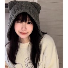 더사바 니트모자 니트비니모자 비니모자 니트모자 강아지귀니트모자