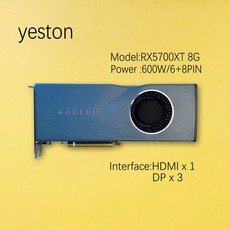 그래픽카드 yeston amd radeon rx580 8g rx590 rx5500xt 5600xt rx5700xt 8g 6500xt 6600xt vega56 gpu radeon, 예스톤 rx5700xt 8g