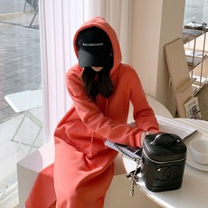 하이데일리 아페 후드 기모 롱원피스