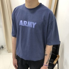 남자 레귤러핏 네이비 반팔티 아미 피그먼트 레터링 5부 여름 면 댄디 캐주얼 미니멀 룩 리뷰후기