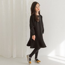 미니로이 쿠니 여아 아동 주니어 기모 롱 원피스