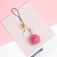범쓰컴퍼니 핑크 데이지참 폰스트랩 키홀더 갤럭시 z플립