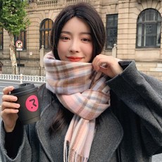 소이레스 클래식 체크 머플러 남녀공용 롱 목도리