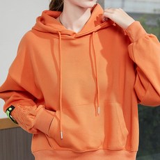 데일로엔 여성용 소매패치 스마일 자수 여성 긴팔 후드 티셔츠