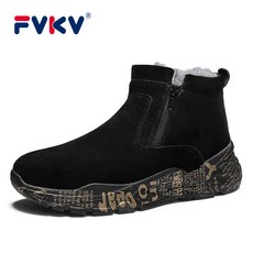 FVKV 남성 부츠 경량 겨울 신발 스노우 부츠 방수 겨울 마틴 부츠 미끄럼 방지 미드 튜브 겨울 남성 신발
