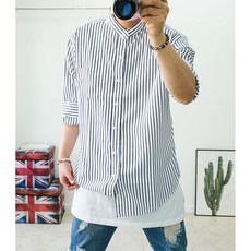 130사이즈 스트라이프 링클프리 7부남방 차이나셔츠 리뷰후기