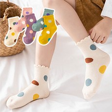 뿜뿜삭스 토끼와 팬더 니삭스 겨울 아동 양말 여아 3켤레 CW20
