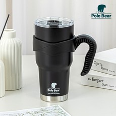 폴베어 자이언트 보온 보냉 스테인레스 손잡이 진공 텀블러 대형 블랙