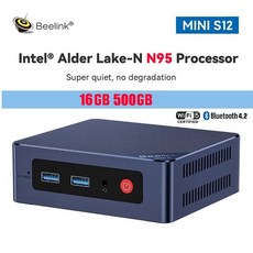 미니PC Beelink 미니 S 데스크탑 게임용 컴퓨터 인텔 셀러론 N5095 S12 Pro N95 N100 PC DDR4 8GB 128GB 256GB 16GB 500GB Wind, 선택03. 미국, 선택07. N95 16GB 500GB