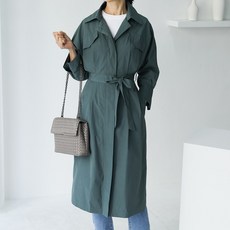 여성봄자켓 카키 다크네이비 벨트 아우터 롱 자켓 재킷 S라인 허리 밴딩 트렌치코트 바바리 리뷰후기