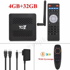 TOX3 안드로이드 11.0 스마트 Tv 박스 Amlogic S905X4 와이파이 1000M 4K 미디어 플레이어 지원 돌비 Atmos 오디오 Lite TV 박스 TOX1 업그레, Eu 플러그_4G 32G G10S RC, 12.영국 플러그 4G 32G G10S RC