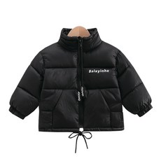 도오빠 엘숏피 키즈 숏 패딩 블랙 유광 푸퍼 경량 다운 하이넥 집업 점퍼 아동 공용 겨울 아우터 ~150